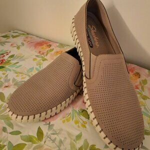 SKECHERS Womens Air Cooled Perforated Mauve Slip-On Comfort Flats- SIZE 8.5 NEW